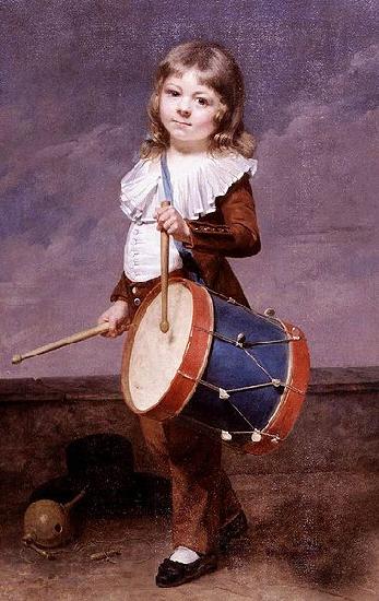Martin  Drolling Portrait of the Artists Son as a Drummer Norge oil painting art